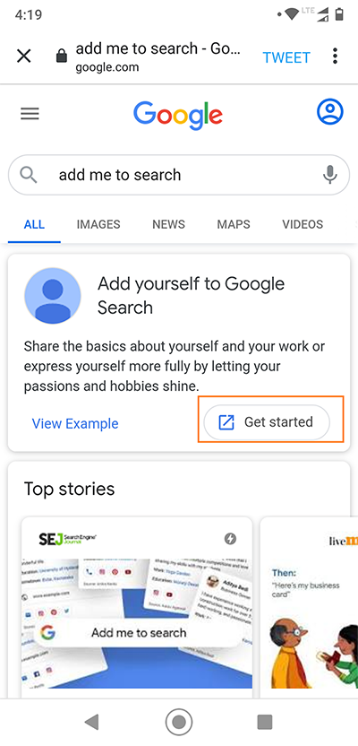 Google Virutual Visiting cards