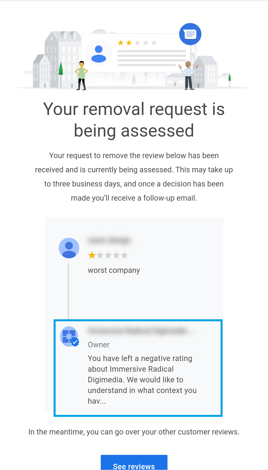 confirm back on your email with their decision